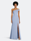 AFTER SIX AFTER SIX ASYMMETRICAL OFF-THE-SHOULDER CUFF TRUMPET GOWN WITH FRONT SLIT