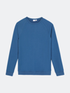 Onia Man French Cotton-blend Terry Sweatshirt In Blue