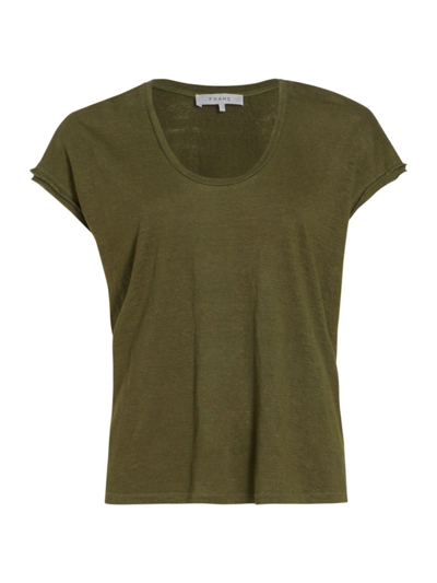 Frame Easy Scoop Neck T-shirt In Dark Green