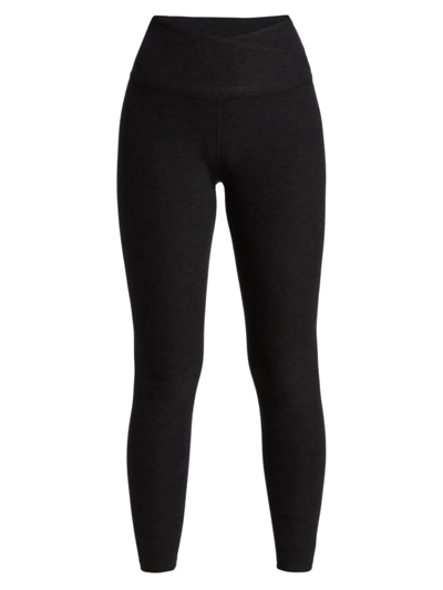 Beyond Yoga Maternity Empire Waisted Midi Leggings In Darkest Night