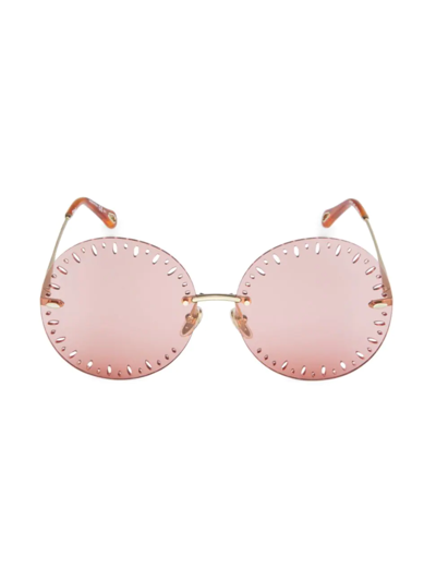 Chloé Women's Ysé 60mm Round Sunglasses In Gold