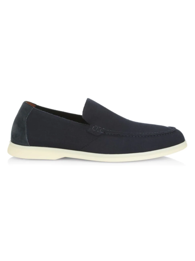 Loro Piana Navy Summer Walk Loafers In Dark Blue