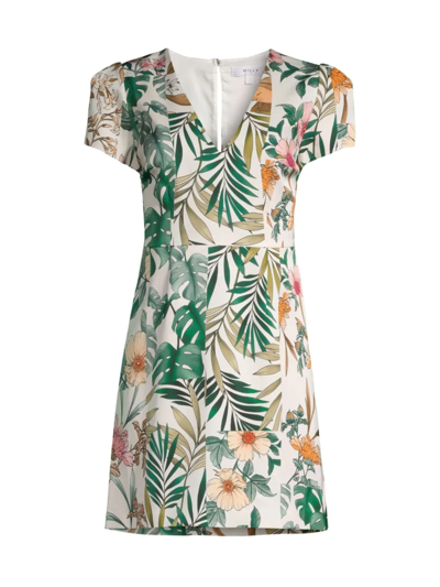 Milly Atalie Jungle Print Dress In Ecru Multi