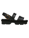 Vince Bowie Leather Lug-sole Slingback Sandals In Black
