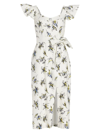 TANYA TAYLOR WOMEN'S ALYNA BELTED FLORAL MIDI-DRESS