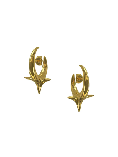 Khiry 18k Gold Vermeil Spiked Hoop Earrings In Polished Gold Vermeil