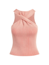 Hudson Fully Fashion Twisted Halter Tank In Watermelon
