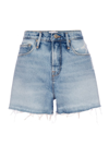 GOOD AMERICAN WOMEN'S GOOD '90S HIGH-WAISTED SPLIT-POCKET DENIM SHORTS