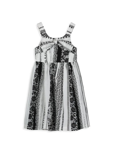 Pippa & Julie Kids' Little Girl's And Girl's Multi-pattern Midi Dress In White Black