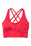 Z By Zella Seamless Crossback Bralette In Red Hibiscus