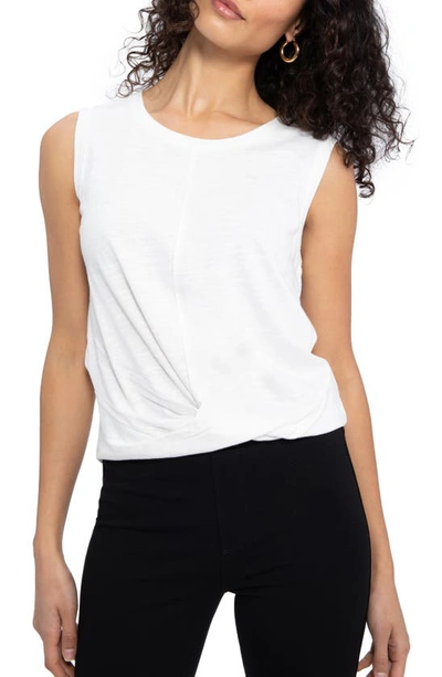 Sanctuary Twisted Cotton Blend Slub Jersey Tank In White