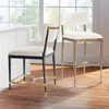 Frontgate Angelina Bar & Counter Stool In Brass,ivory Linen Barstool