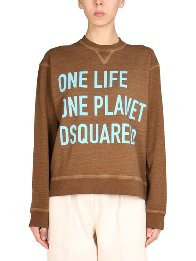 Dsquared2 One Life" Sweatshirt In Brown