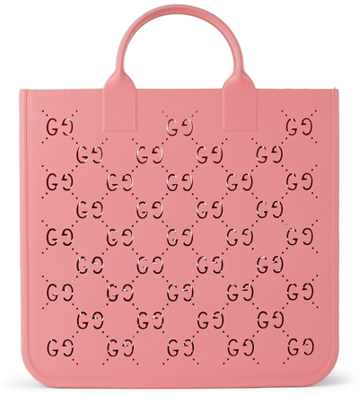 Gucci Kids' Monogram-print Tote Bag In Pink