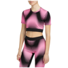 Rabanne Graphic-print Cropped Fitted T-shirt In Pink Echo