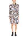 Kenzo Abstract-print Drawstring-waist Midi Dress In Multicolor