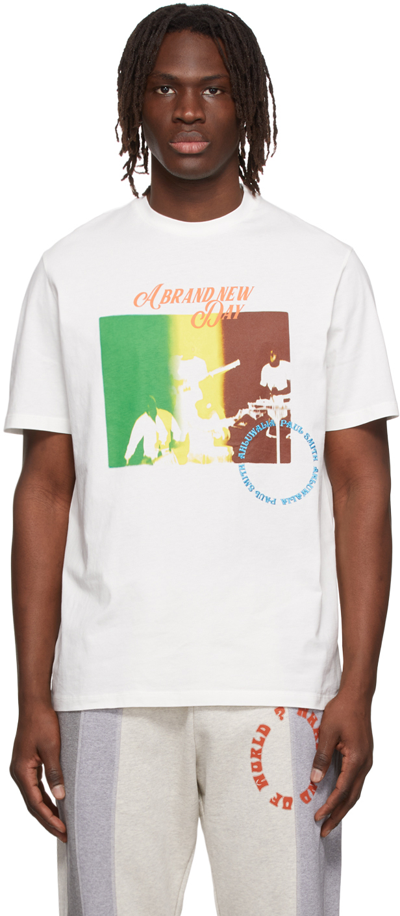 Ahluwalia &paul Smith Ssense Exclusive White T-shirt