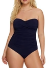 Anne Cole Signature Live In Color Bandeau One-piece In Navy