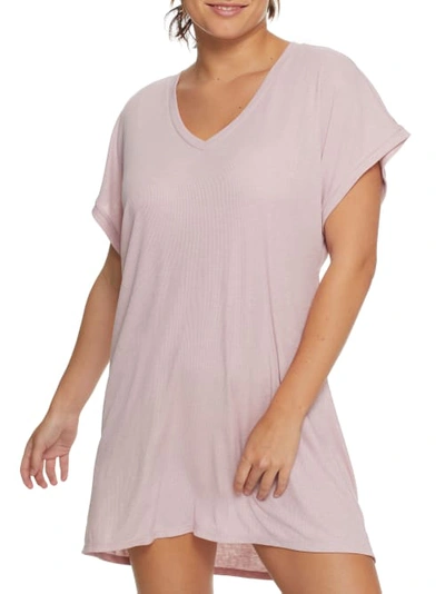 Bare Necessities Relax, Recharge, Recycled Knit Sleep Dress In Rose