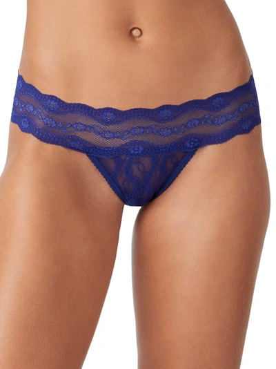 B.tempt'd By Wacoal 'lace Kiss' Thong In Beacon Blue