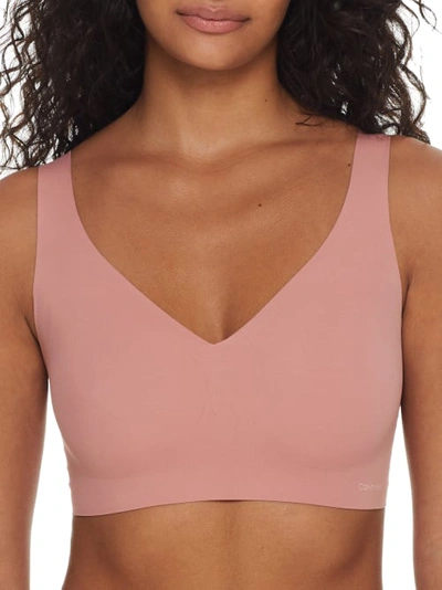 Calvin Klein Invisibles Lift Plunge Bralette In Red Grape
