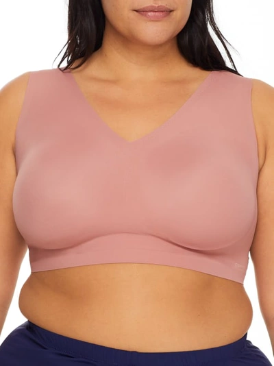 Calvin Klein Plus Size Invisibles Bralette In Red Grape