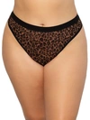 Curvy Couture Sheer Mesh Hi-cut Thong In Designer Leopard