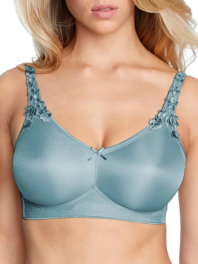 Dominique Jillian Wire-free Unlined Minimizer Bra In Stone Blue