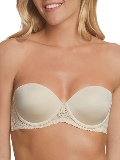 Dominique Women's Tessa Lace Strapless Convertible Bra In Latte