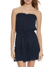 Elan Strapless Ruffle Dress Cover-up In Navy
