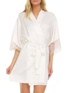 Flora Nikrooz Victoria Solid Charmeuse Wrap Robe In Ivory