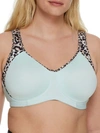 Freya Sonic High Impact Underwire Sports Bra In Aqua Pure Leopard