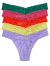 Hanky Panky Signature Lace Original Rise Thong Fashion 5-pack In Bohemian Stripe