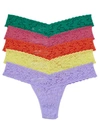 Hanky Panky Signature Lace Low Rise Thong Fashion 5-pack In Bohemian Stripe