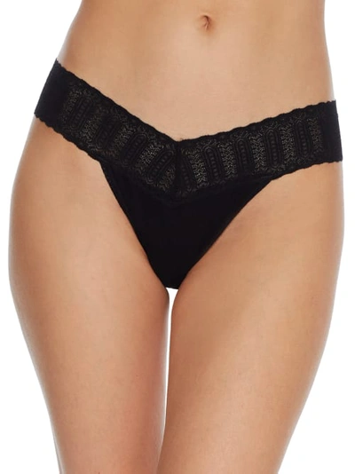 Hanky Panky Eco Rib Original Rise Thong In Black