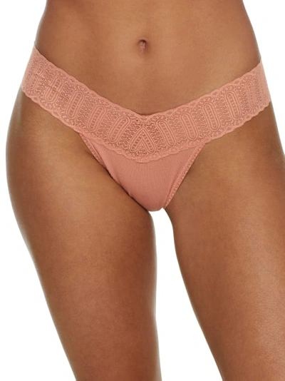 Hanky Panky Eco Rib Original Rise Thong In Feather