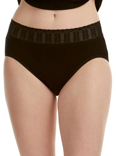 Hanky Panky Mid-rise Lace-trim Brief In Black