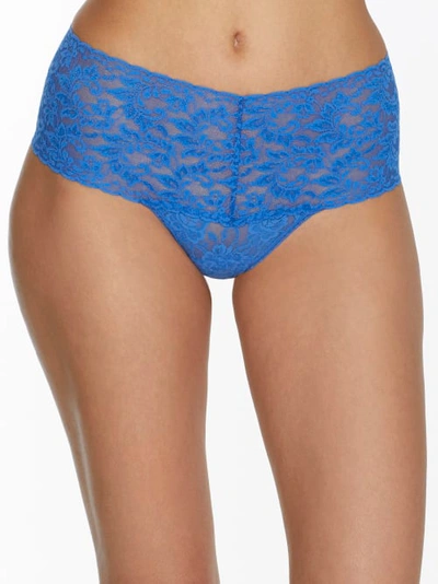 Hanky Panky Signature Lace Retro Thong In Sea Blue