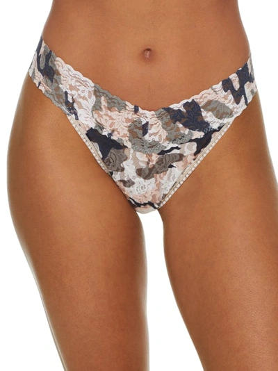 Hanky Panky Printed Original-rise Signature Lace Thong In Incognito