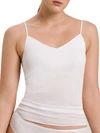 Hanro Seamless V-neck Cotton Camisole In White