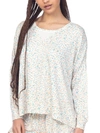 Honeydew Intimates Starlight French Terry Lounge Sweatshirt In Cream Ditsy