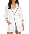 Kate Spade Long Sleeve Embroidered Robe In Off White