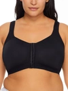 Leading Lady Lilian Back Smoothing Front-close Wire-free Bra In Black