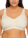 Leading Lady Lilian Back Smoothing Front-close Wire-free Bra In Whisper Nude