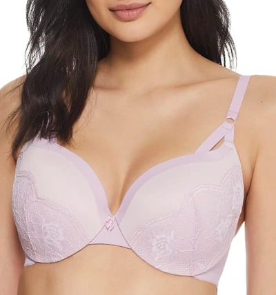 Maidenform Love The Lift Plunge Push-up Bra In Pink Reverie