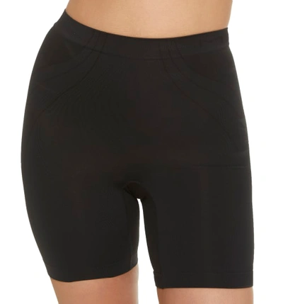 Maidenform Firm Control Feel Good Fashion Mid-thigh Shaper In Black