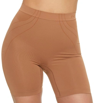 Maidenform Firm Control Feel Good Fashion Mid-thigh Shaper In Caramel