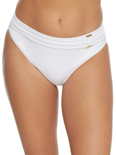 Miss Mandalay Boudoir Beach Belted Bikini Bottom In White