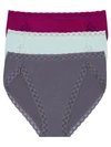 Natori Bliss French Cut 3-pack Brief 152058mp In Berry,mint,anchor