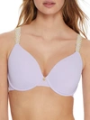 Natori Pure Luxe Full Fit Coverage T-shirt Everyday Support Bra (38b) Women's In Grape Ice,citrine